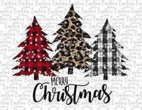 Merry Christmas Trees Leopard Print #2