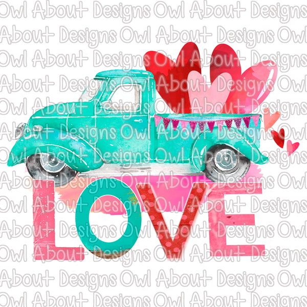 Love Truck Hearts Valentine’s Day