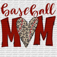 Baseball Mom Heart Leopard