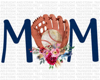 Baseball Mom Glove Floral