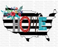 Funky USA Home Map Floral