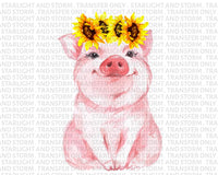 Sunflower Pig Cute Farm