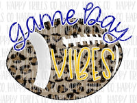 Football Cheetah Game Day Vibes – Blue and Yellow