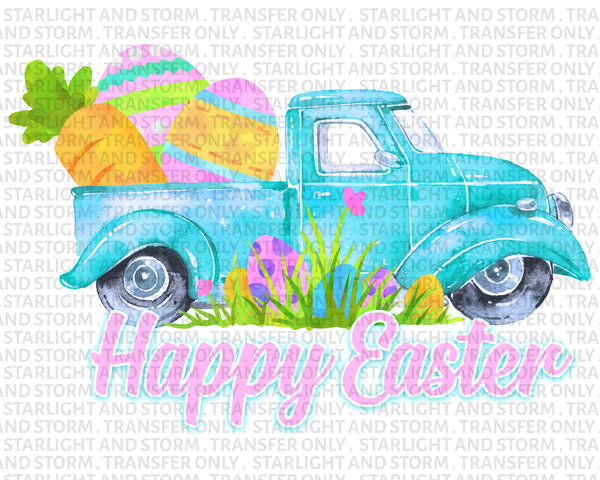Happy Easter Egg Blue Truck