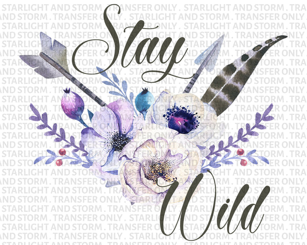 Stay Wild Arrow Watercolor Floral