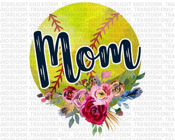 Softball Mom Floral Watercolor