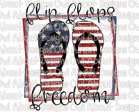 4th of July Patriotic Flip Flops
