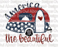 4th of July Patriotic Camper Trailer America