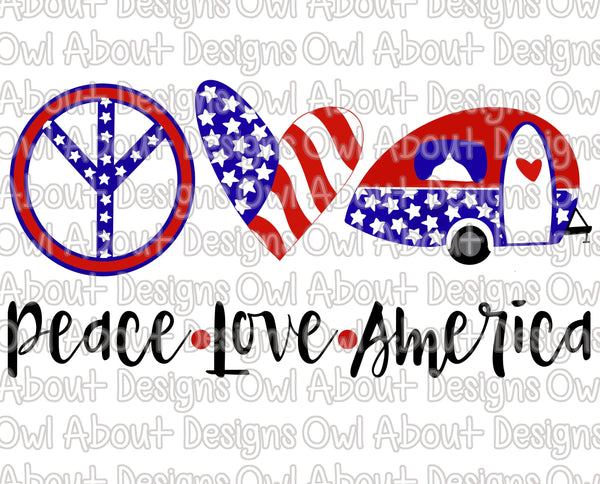 4th of July Patriotic Peace Love America