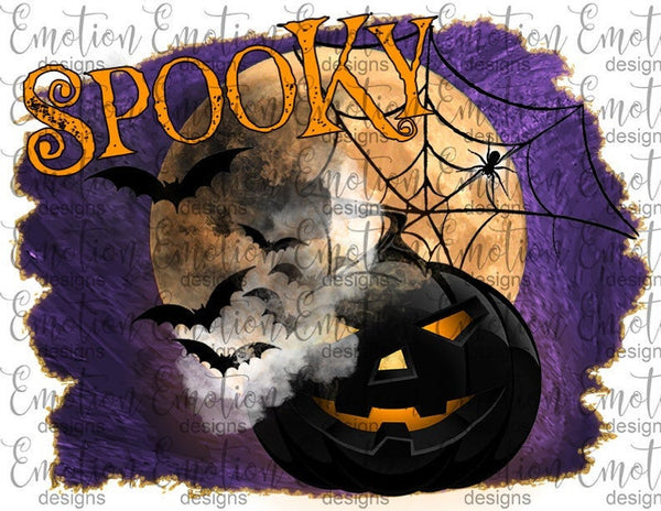 Spooky Bats and Pumpkins Halloween Fall