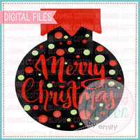 Polka Dot Merry Christmas Ornament