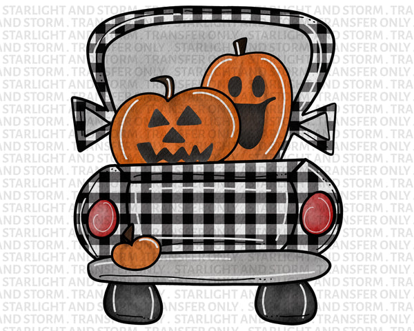 Halloween Vintage Truck Pumpkin