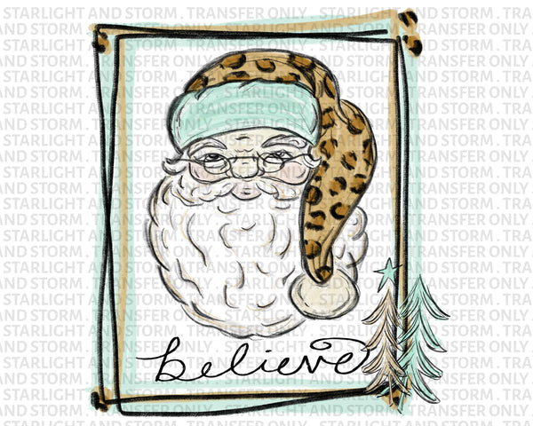 Believe Santa Leopard Christmas