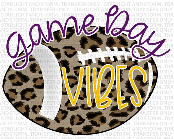 Football Cheetah Game Day Vibes – Purple and Gold