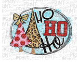 Ho Ho Ho Christmas Tree Leopard