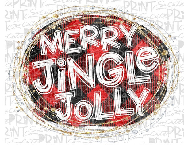 Merry Jingle Jolly Buffalo Plaid Christmas
