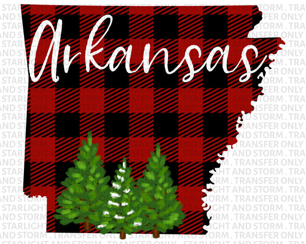 Arkansas Christmas Buffalo Plaid