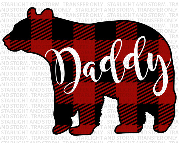 Daddy Bear Christmas Buffalo Plaid