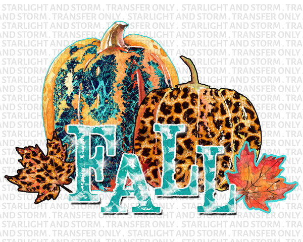 Pumpkins Fall Leopard Print